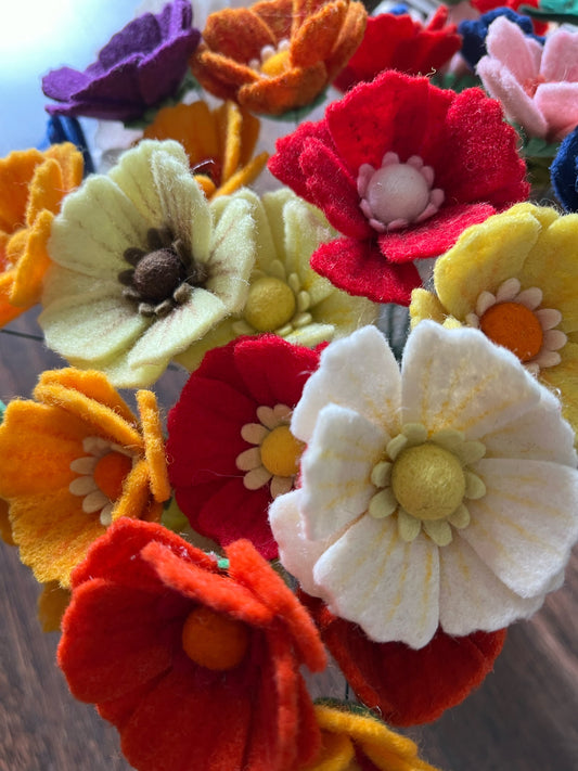 DIY Felt Cosmos Flower Pattern PDF – Digital Template & Step-by-Step Sewing Guide – Handmade Floral Decoration