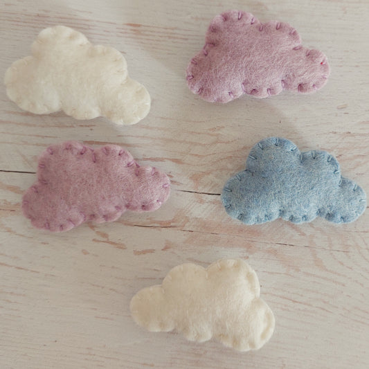 Tiny felt clouds, weather party supplies, Mini cloud confetti
