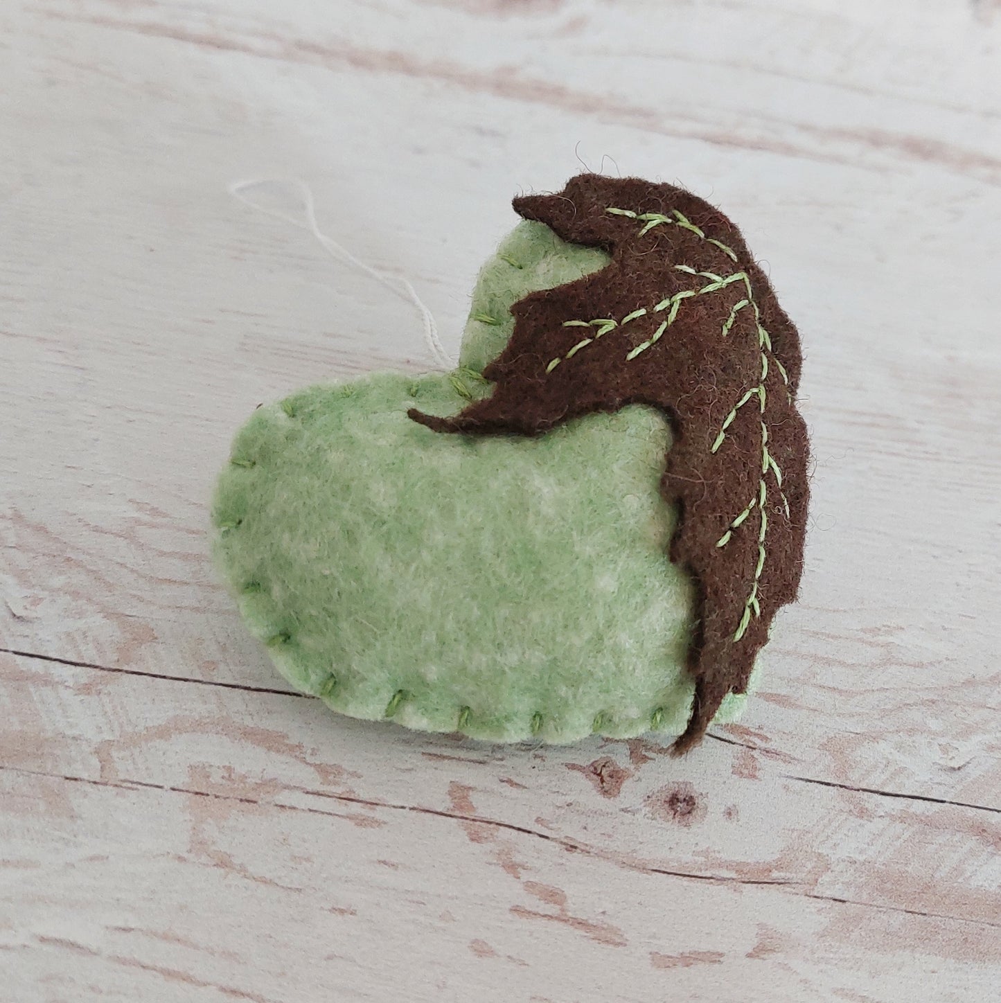 Autumn leaf heart ornament, felt home decoration, fall decor