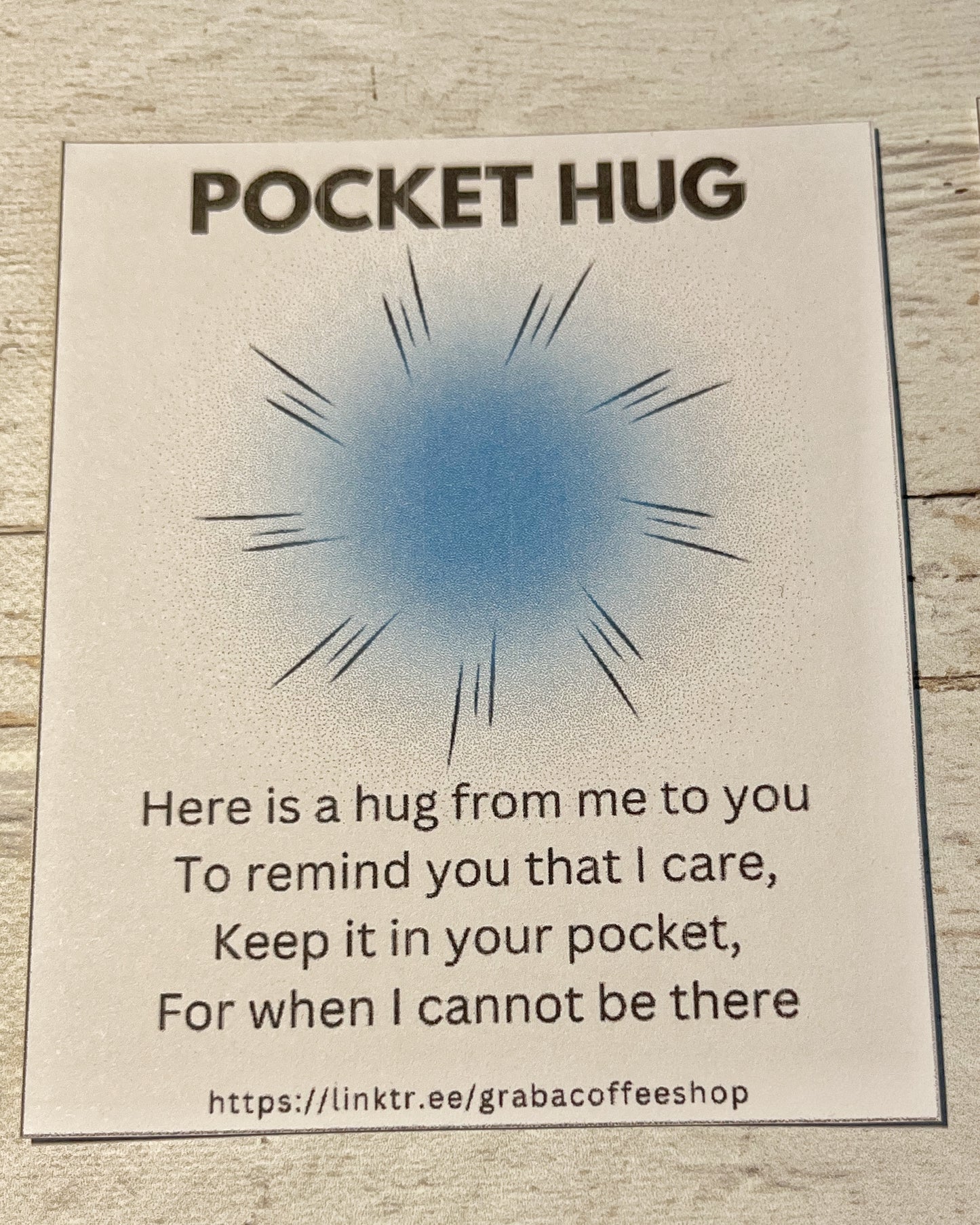 Cheer up gift, animal friend distance hug, wooden send a hug token, tiny pocket hug friend