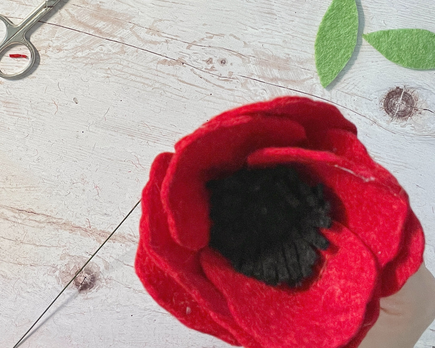 DIY Felt Poppy Flower Pattern PDF – Digital Template & Step-by-Step Tutorial – Handmade Floral Craft