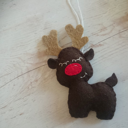 Rudolf the red nosed reindeer ornament - Christmas decor