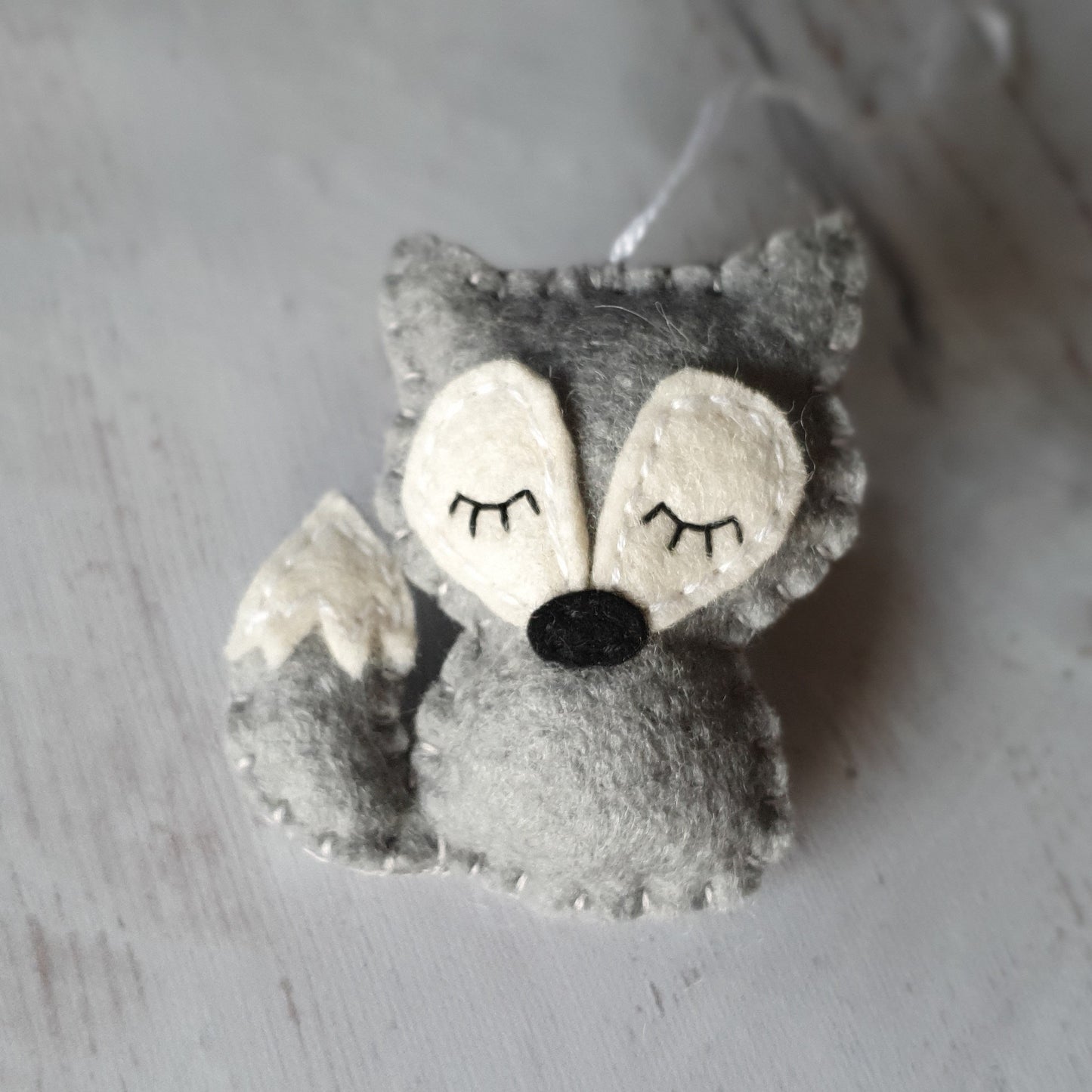 Felt wolf ornament - wildlife party favour
