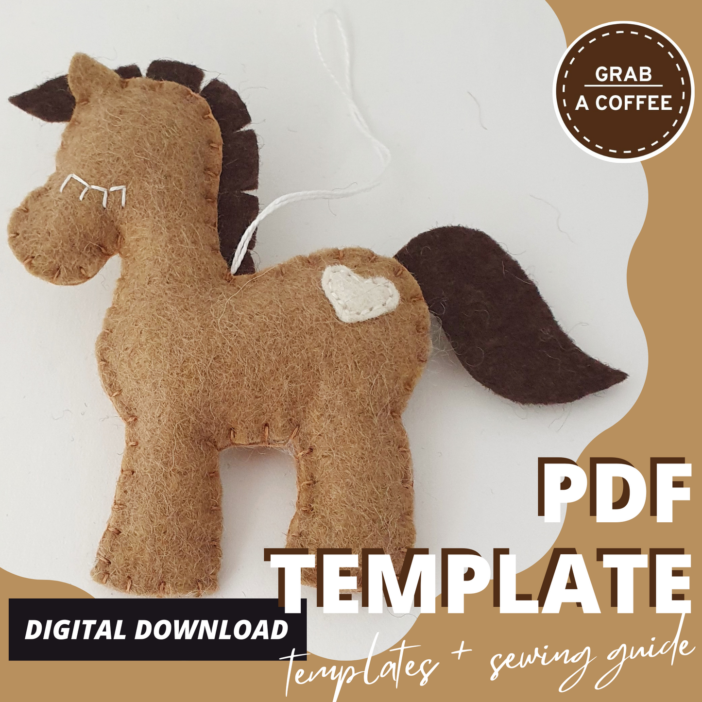 DIY Felt Pony Ornament Pattern & Tutorial – Handmade Christmas Decoration
