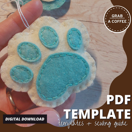 DIY Felt Pawprint Ornament Pattern – Pet Christmas Decoration Tutorial