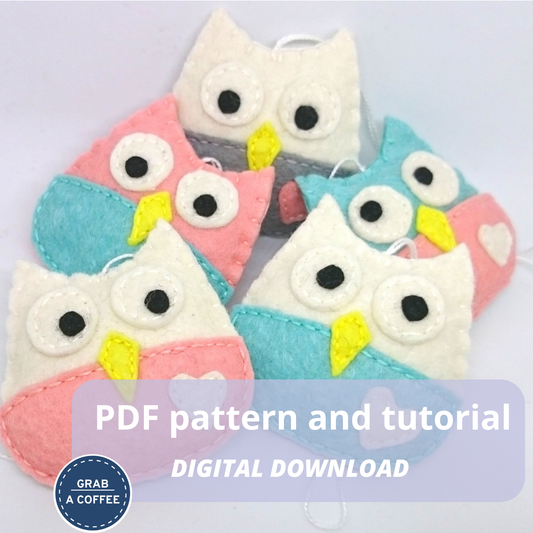 DIY Felt Owl Ornament Pattern PDF – Hand Sewing Tutorial – Cute Woodland Decoration
