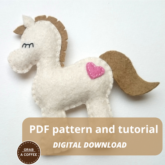 DIY Felt Pony Ornament Pattern PDF – Digital Sewing Template & Step-by-Step Guide – Handmade Horse Decoration