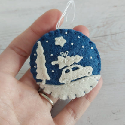 Tiny houses felt ornament SET OF 6