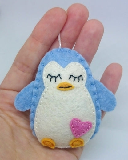 Felt penguin ornament - felt animals