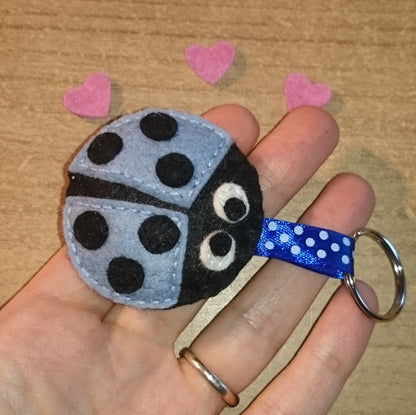 Felt ladybug keychain, felt ladybug key holder
