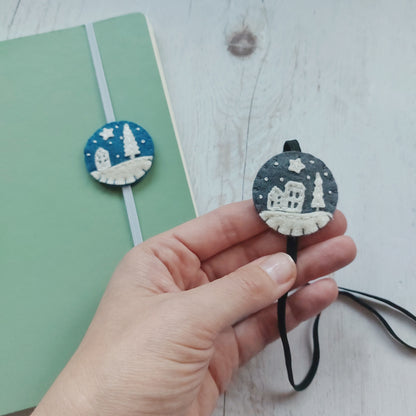 Felt bookmark with elastic ribbon - A5 planner band