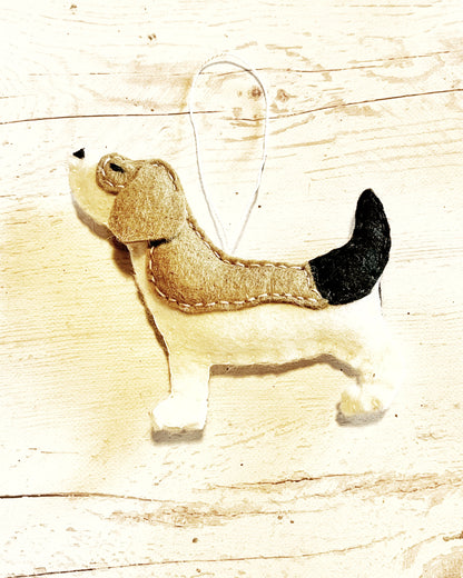 Felt beagle ornament - dog memorial gift