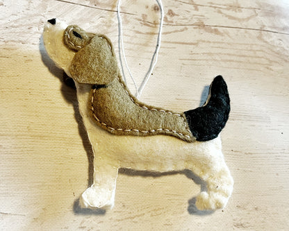 Felt beagle ornament - dog memorial gift