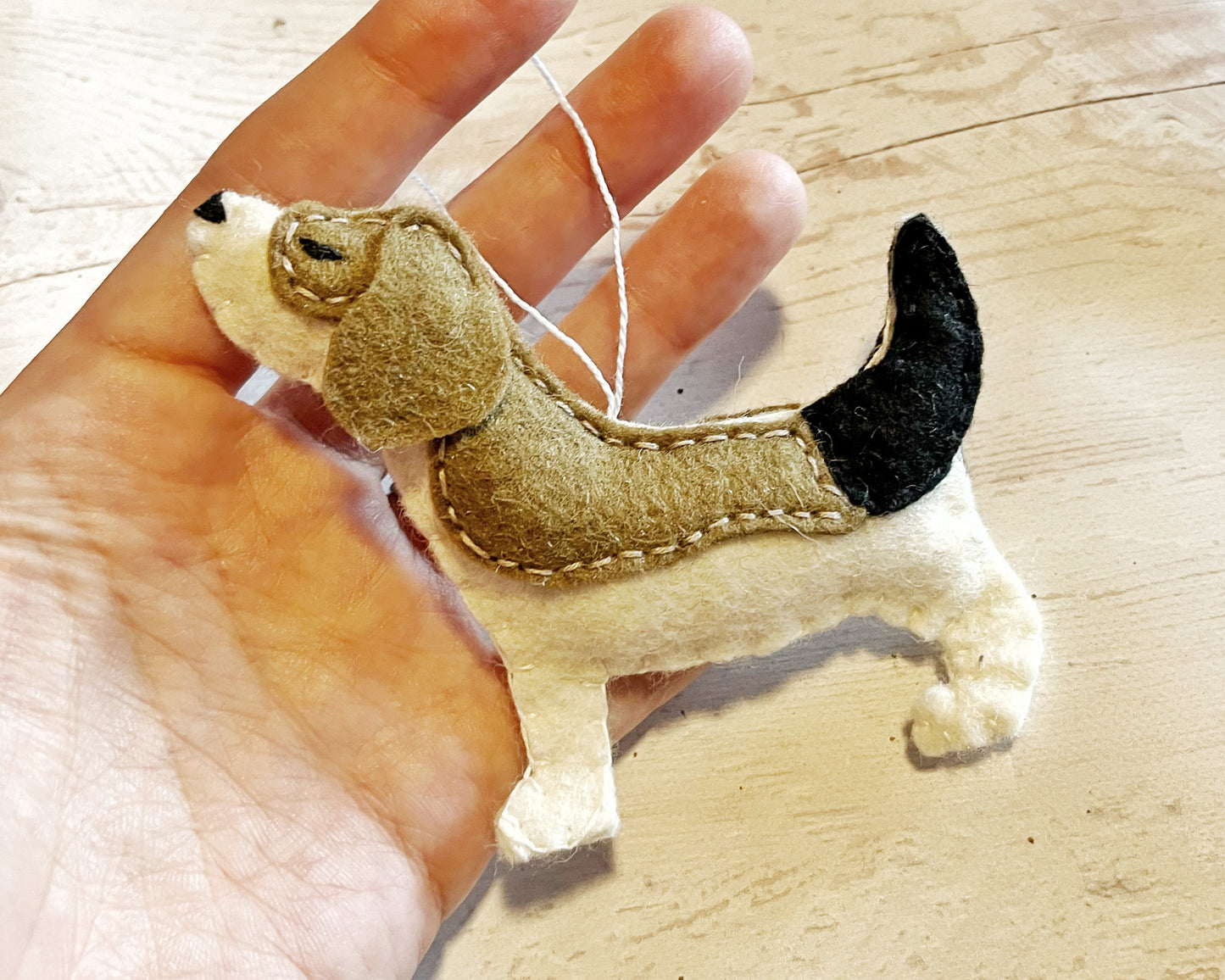 Felt beagle ornament - dog memorial gift