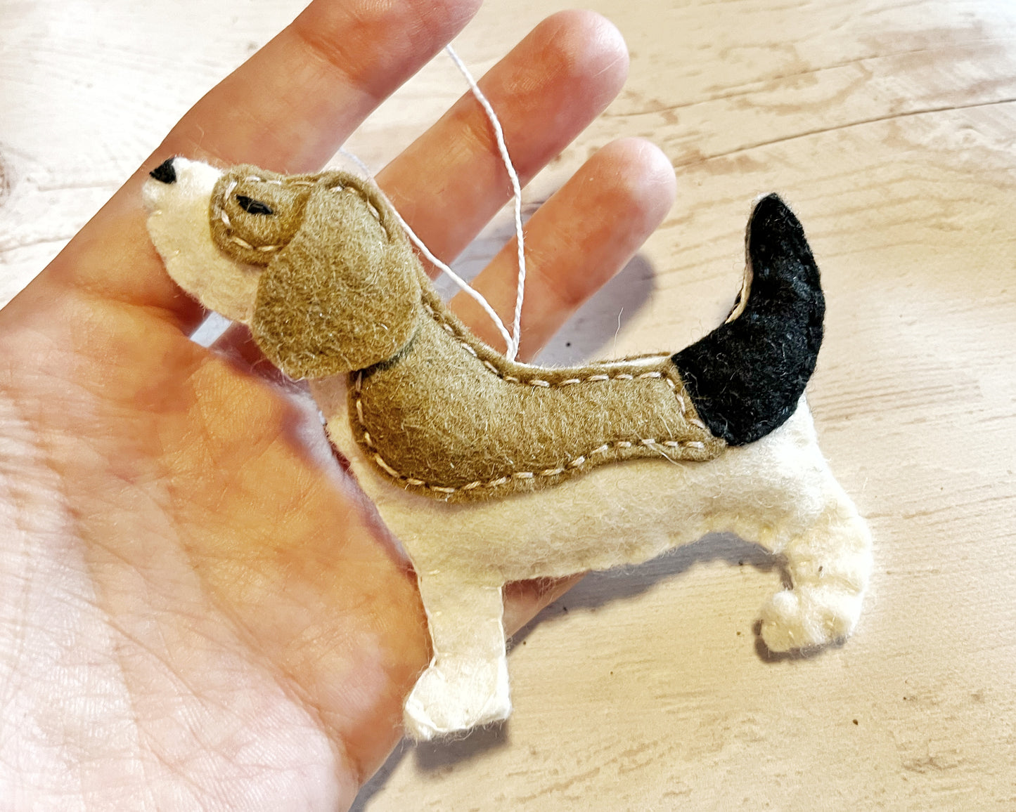 Felt beagle ornament - dog memorial gift