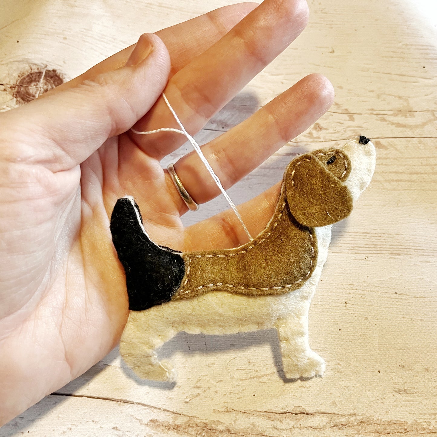 Felt beagle ornament - dog memorial gift