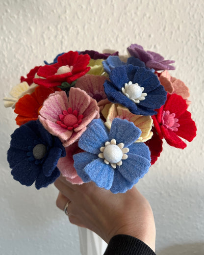 Felt cosmos flower stem - set of 5 - choose your color pack