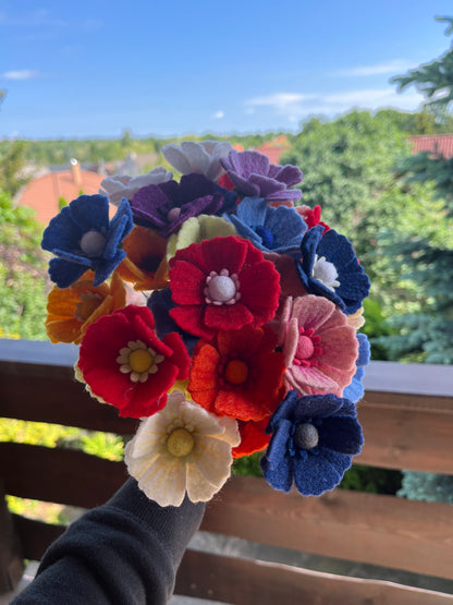 Felt cosmos flower stem - set of 5 - choose your color pack