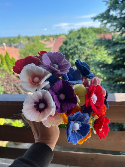 Felt cosmos flower stem - set of 5 - choose your color pack