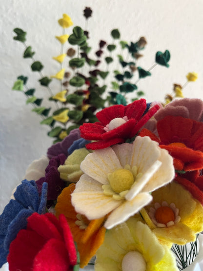 Felt cosmos flower stem - set of 5 - choose your color pack