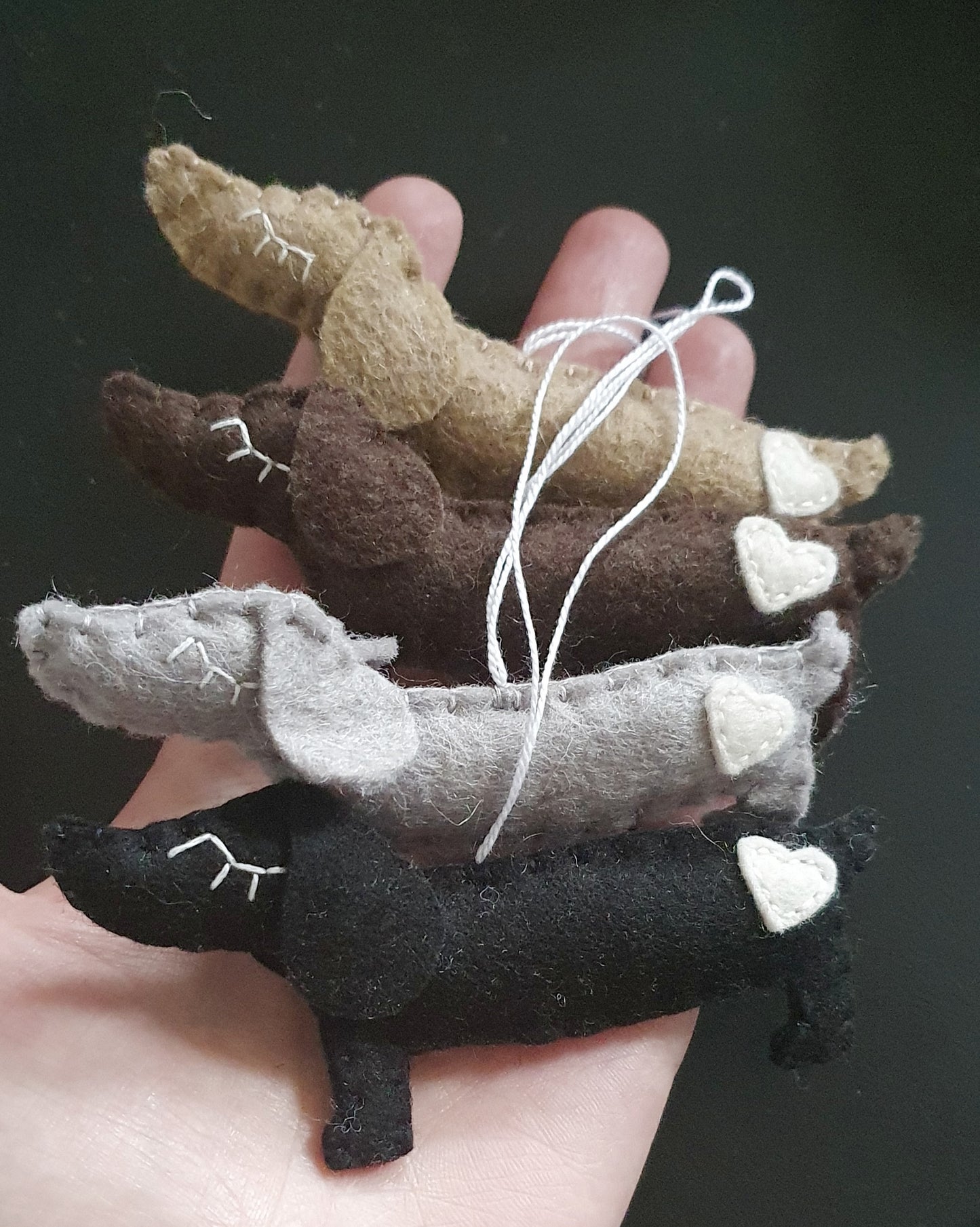 Felt dog ornament, Wiener-Dog, Dachshund