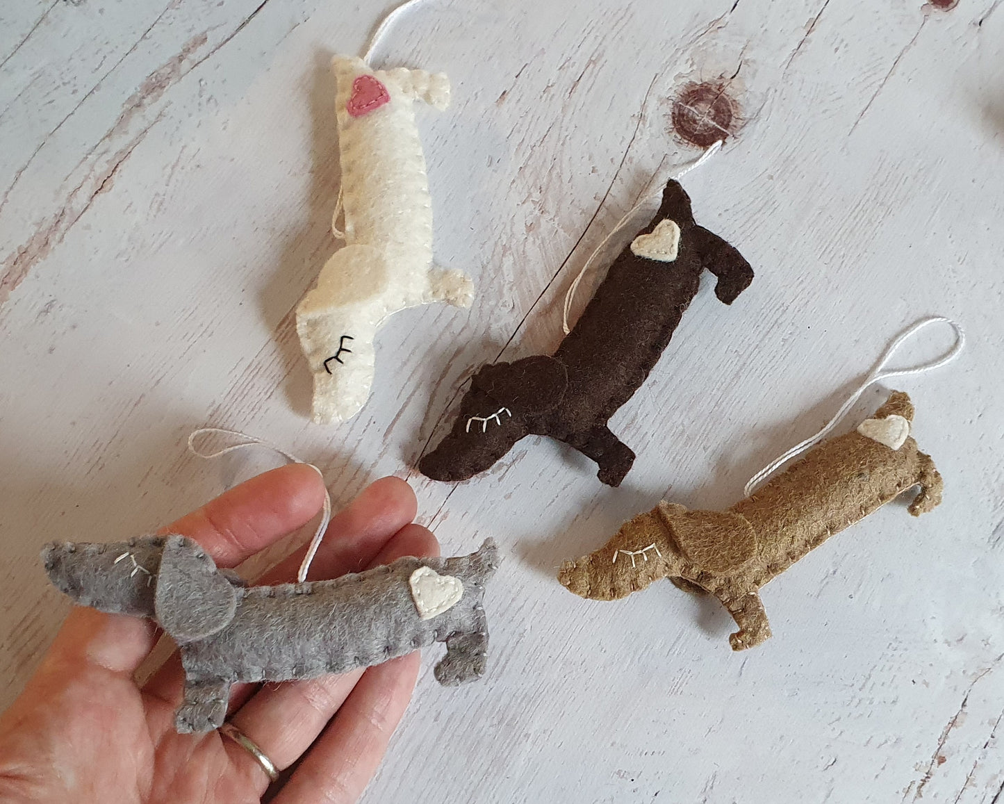 Felt dog ornament, Wiener-Dog, Dachshund