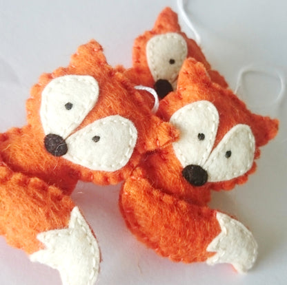 Felt fox ornament - wildlife hanging decoration
