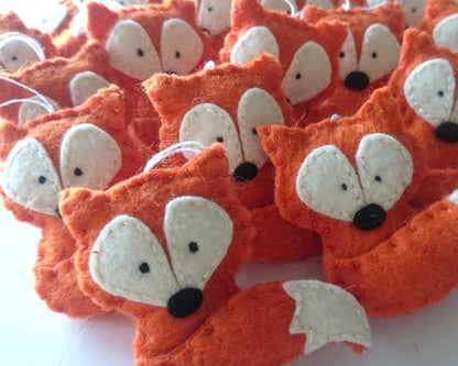 Felt fox ornament - wildlife hanging decoration