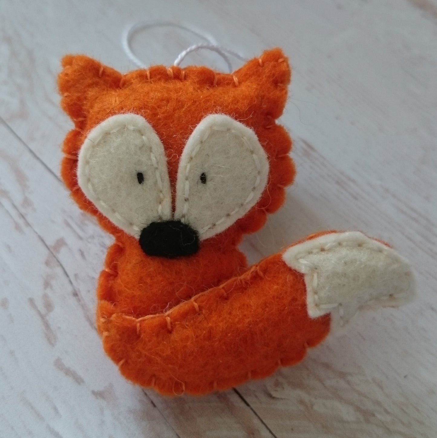 Felt fox ornament - wildlife hanging decoration