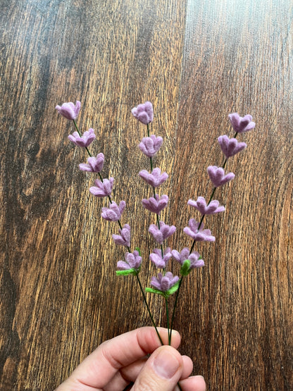 Felt lavender stem - set of 3 - choose your color pack