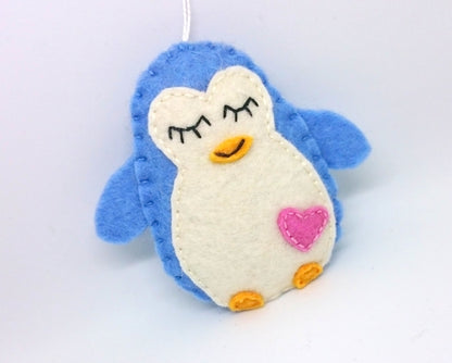 Felt penguin ornament - felt animals