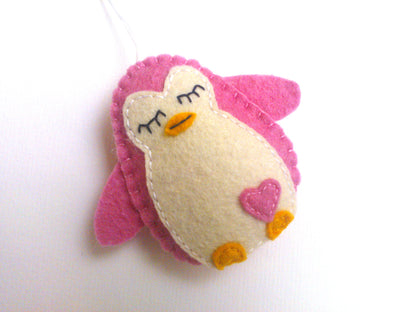 Felt penguin ornament - felt animals