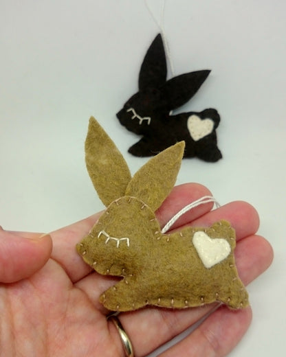 Felt bunny ornament, Easter treats, Spring ornaments