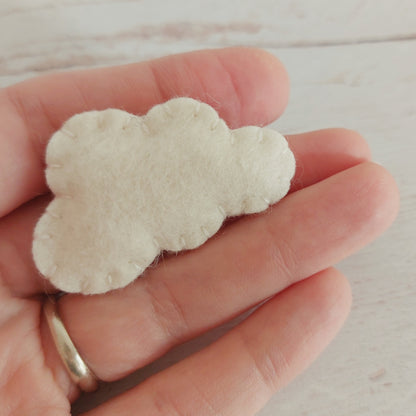 Tiny felt clouds, weather party supplies, Mini cloud confetti