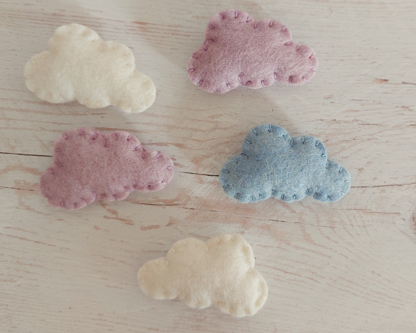 Tiny felt clouds, weather party supplies, Mini cloud confetti