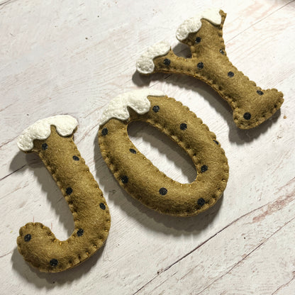 Christmas initial decorations, felt Xmas letter, Gingerbread letters, personalized Christmas gift, packaging letters, Customizable Christmas