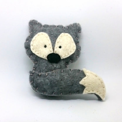 Felt fox ornament - wildlife hanging decoration