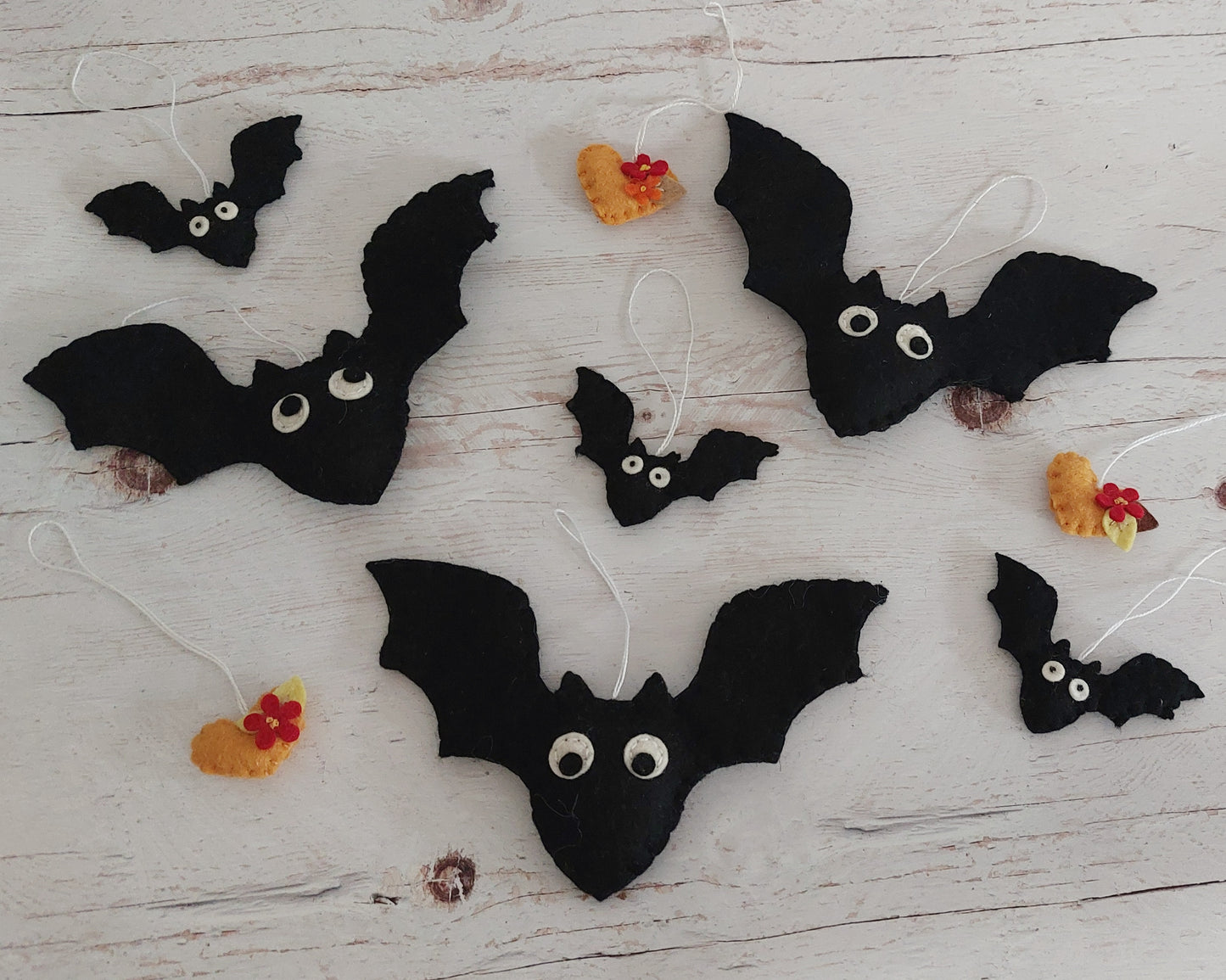 Fall bat ornament - halloween decoration - BOO!