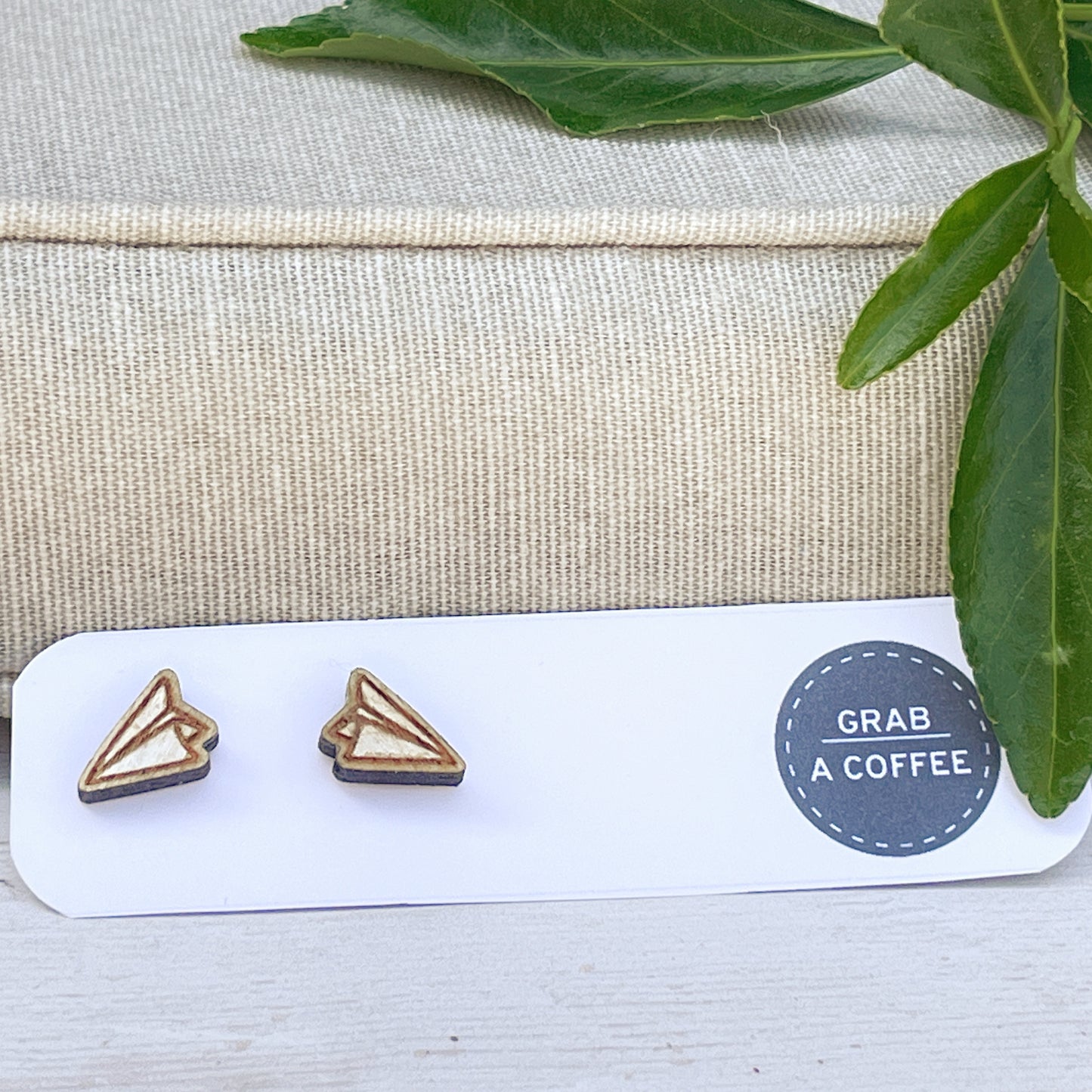 Paper Plane & Paper Boat Stud Earrings — Handmade Laser Cut Plywood, Choose Your Design