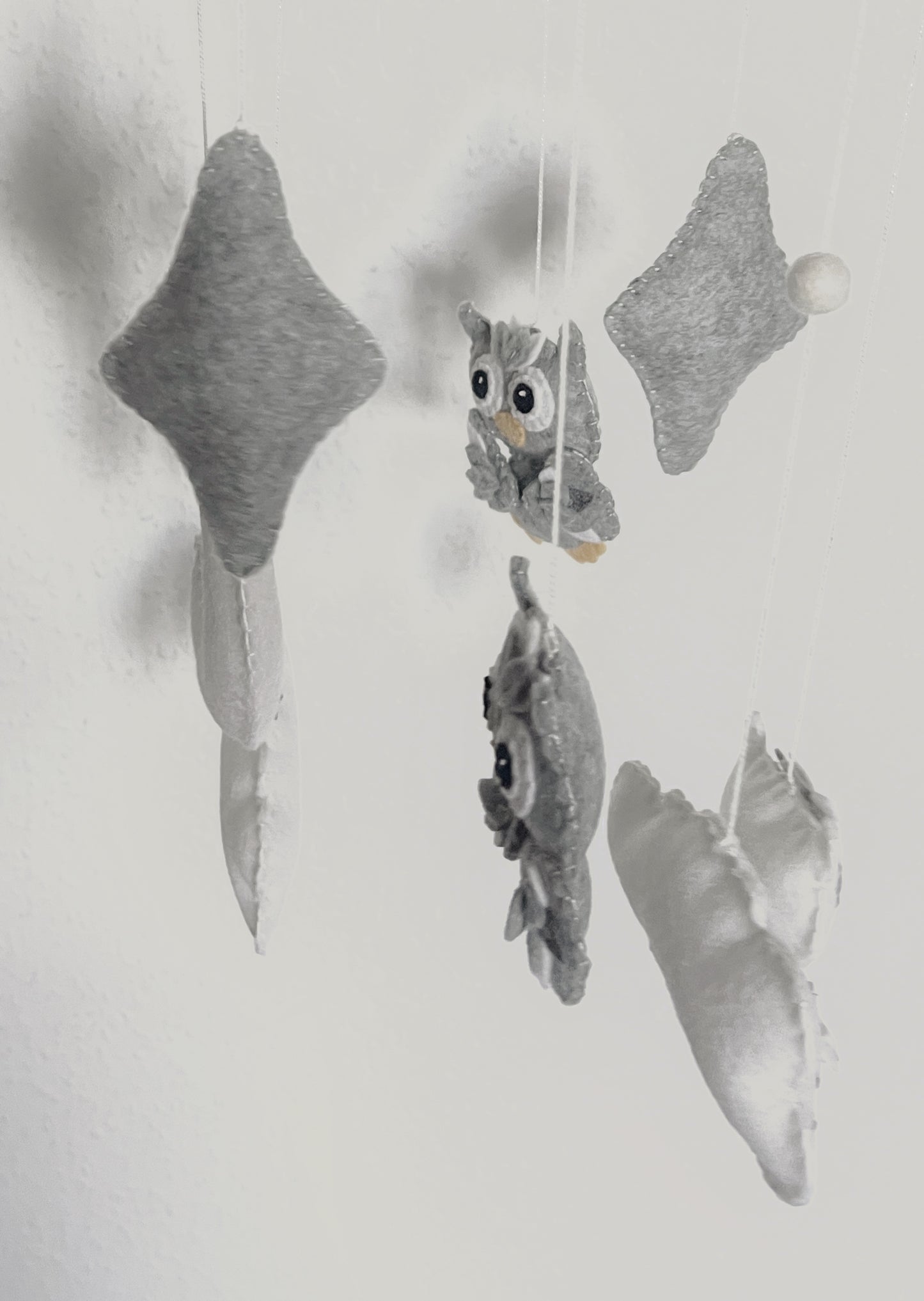 Handmade Felt Baby Mobile — Owl, Moon & Stars