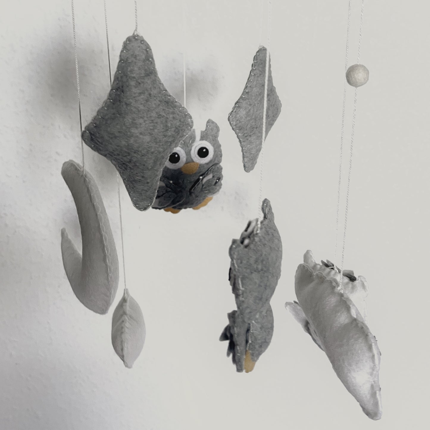 Handmade Felt Baby Mobile — Owl, Moon & Stars