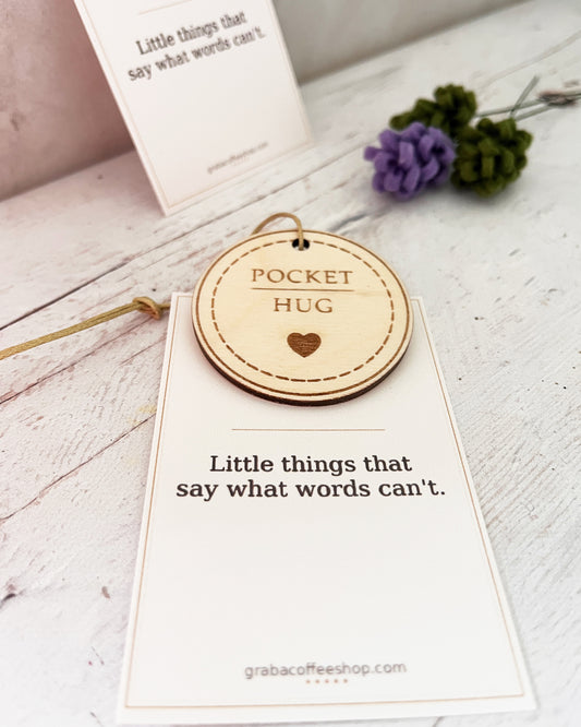 Pocket Hug Token — Laser Engraved Birch Wood Keepsake