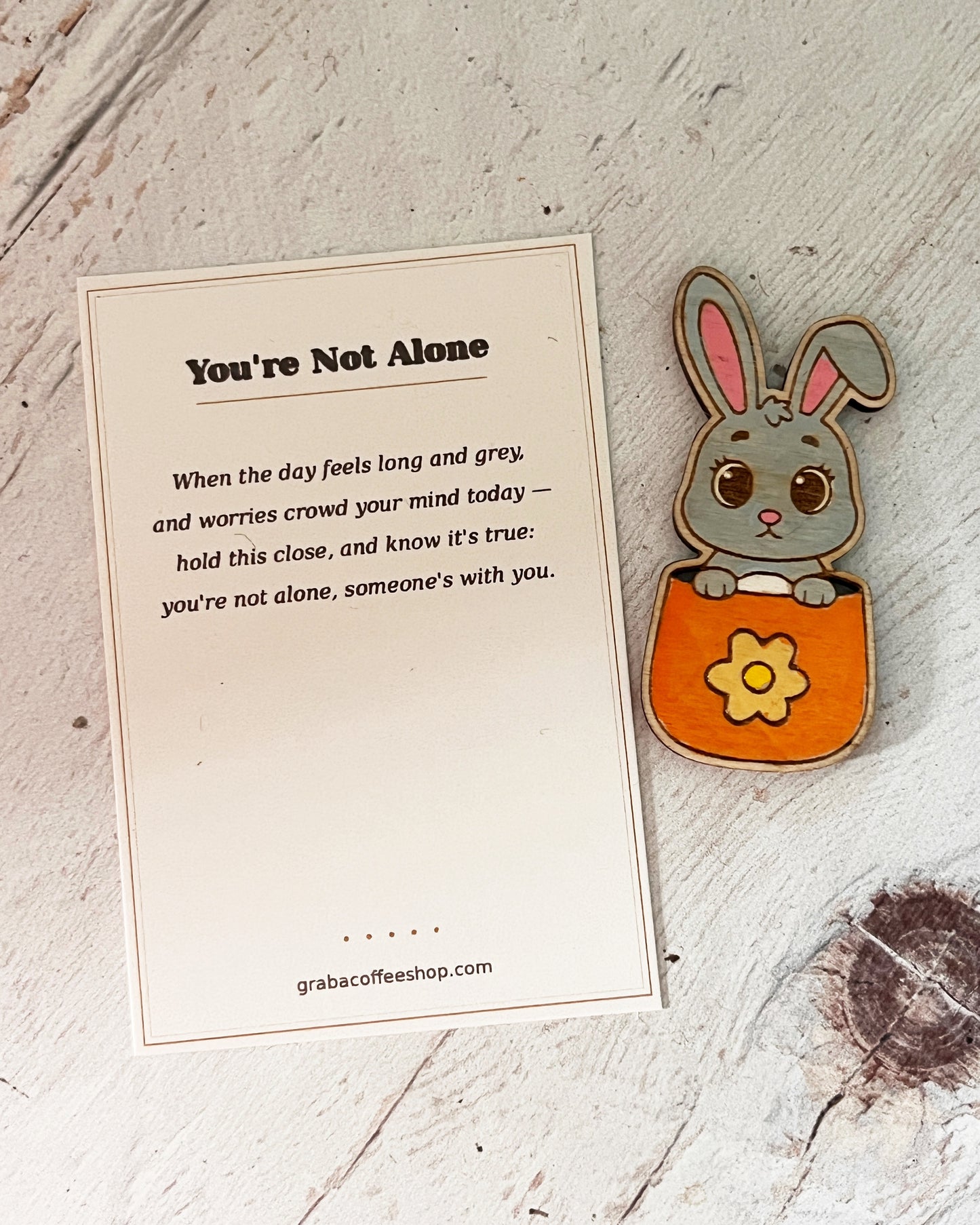 Painted Pocket Hug Token — Handmade Wooden Animal Keepsake