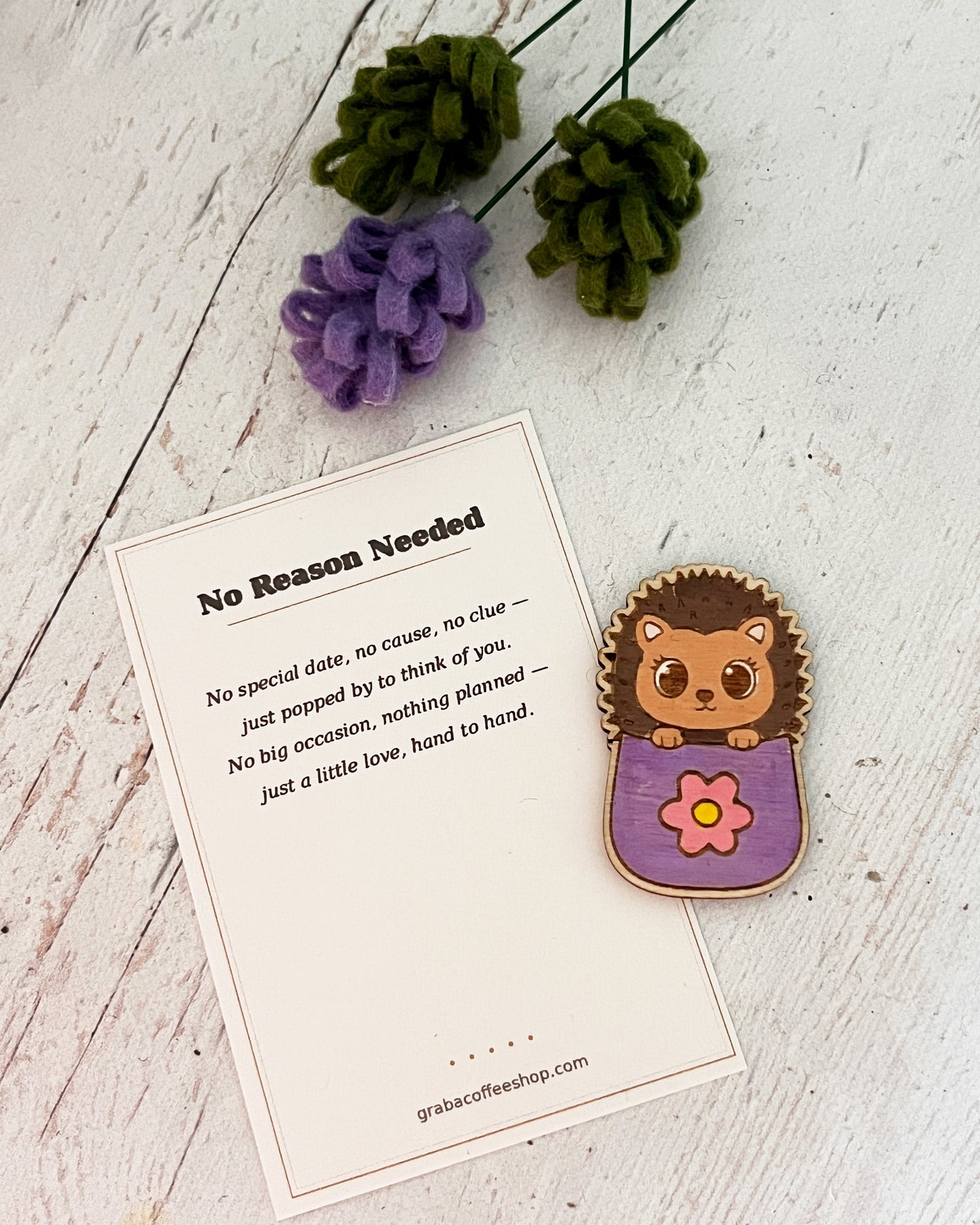 Painted Pocket Hug Token — Handmade Wooden Animal Keepsake