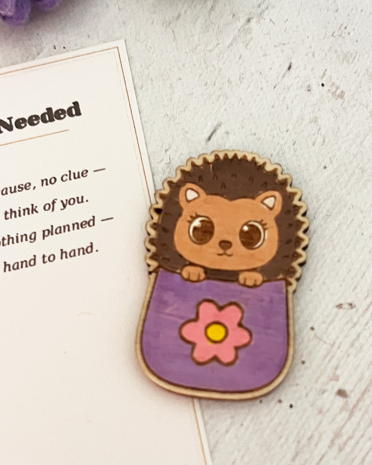 Painted Pocket Hug Token — Handmade Wooden Animal Keepsake