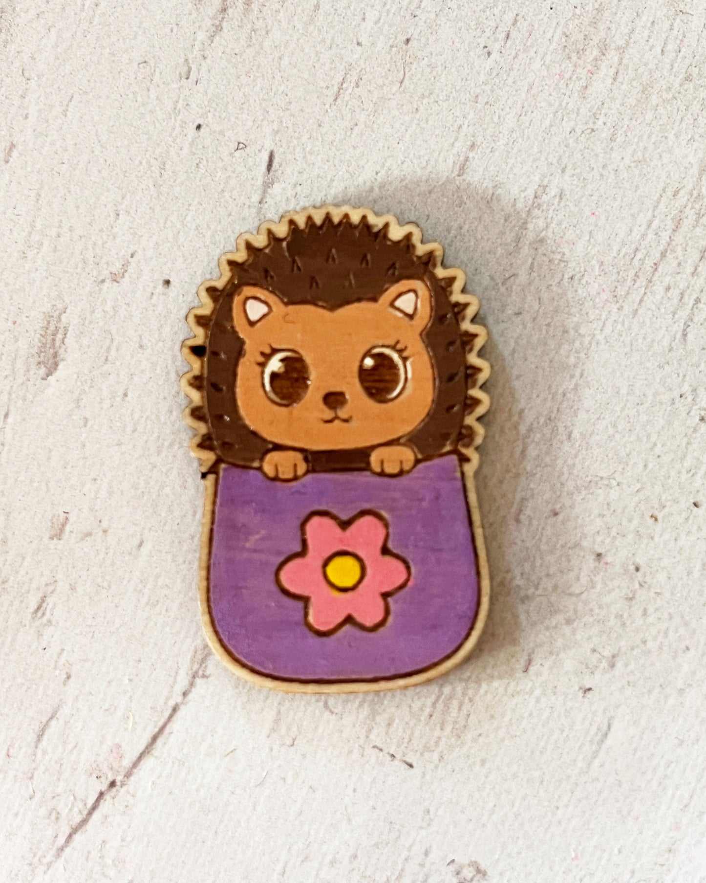 Painted Pocket Hug Token — Handmade Wooden Animal Keepsake
