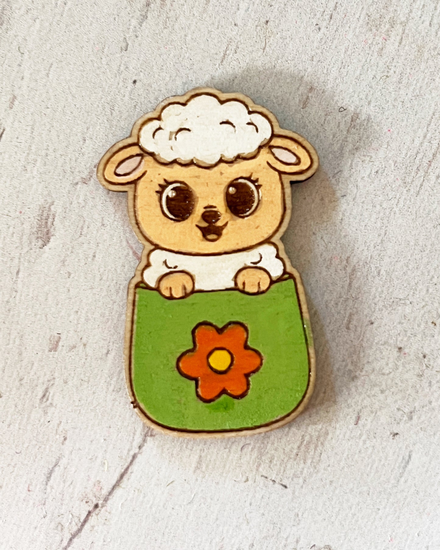 Painted Pocket Hug Token — Handmade Wooden Animal Keepsake