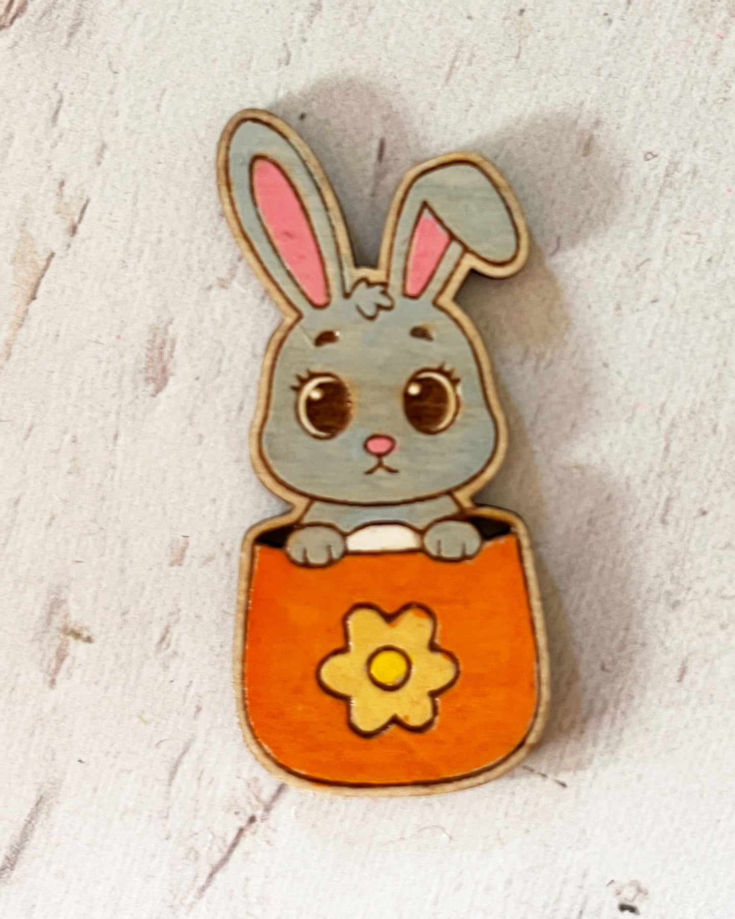 Painted Pocket Hug Token — Handmade Wooden Animal Keepsake