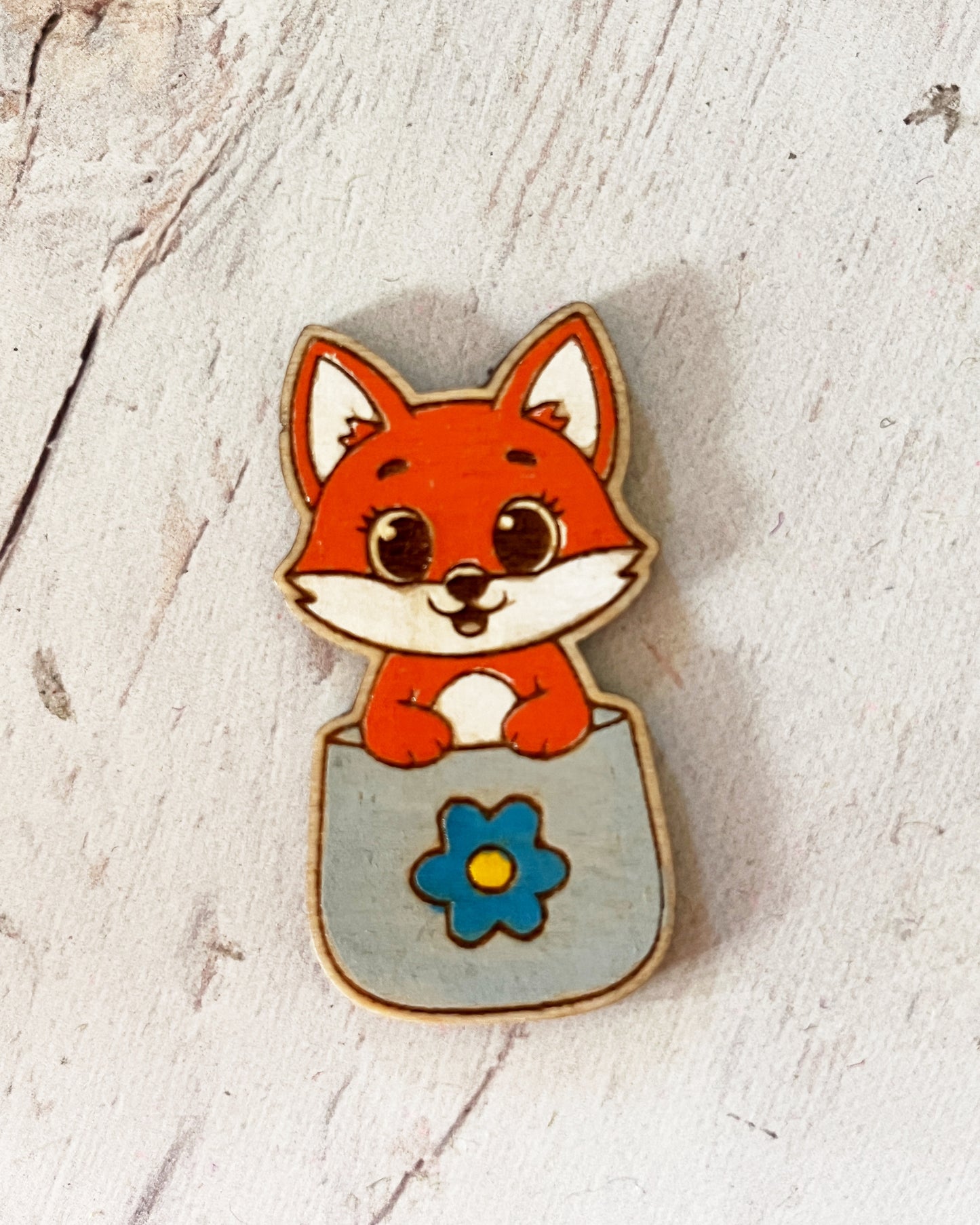 Painted Pocket Hug Token — Handmade Wooden Animal Keepsake