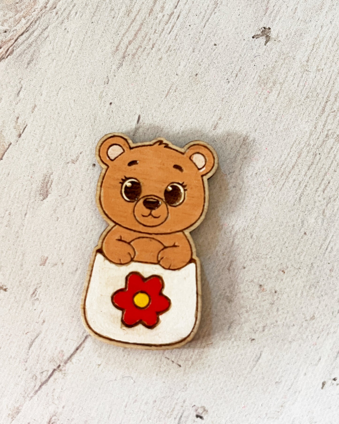 Painted Pocket Hug Token — Handmade Wooden Animal Keepsake